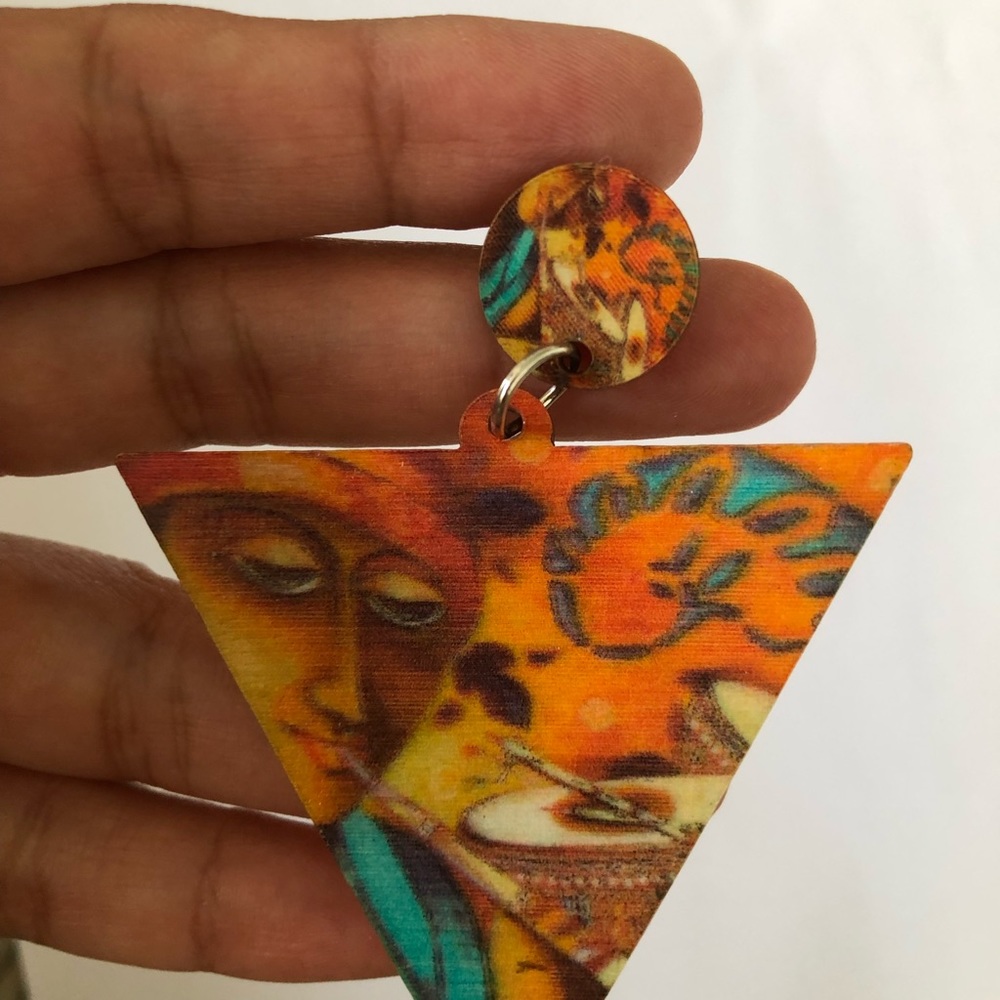Triangle chic earings - Picture 2 of 3